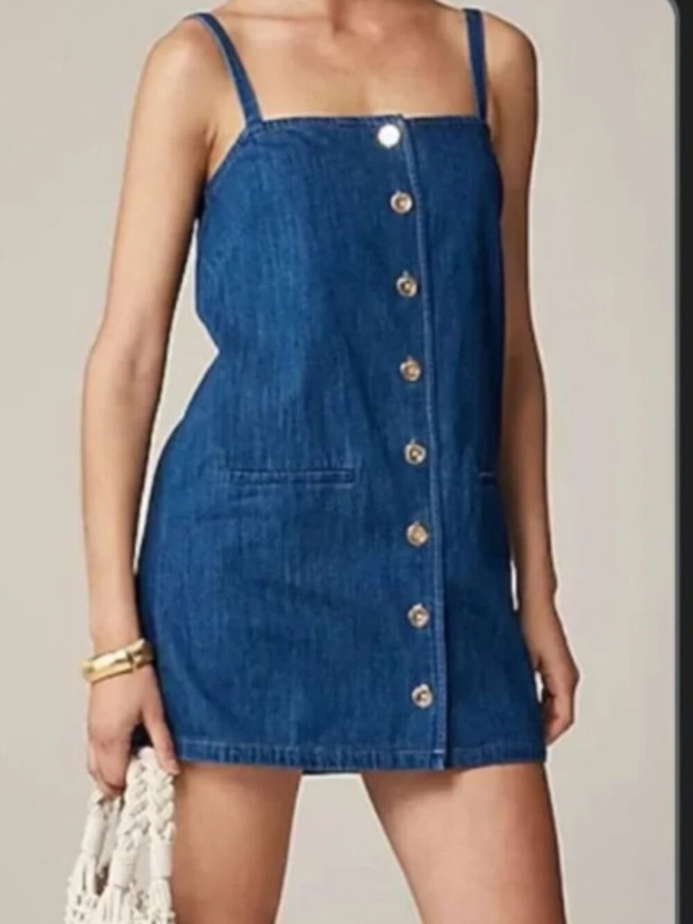 NWT Size XL J. Crew Blue Denim Button-Front Mini Dress